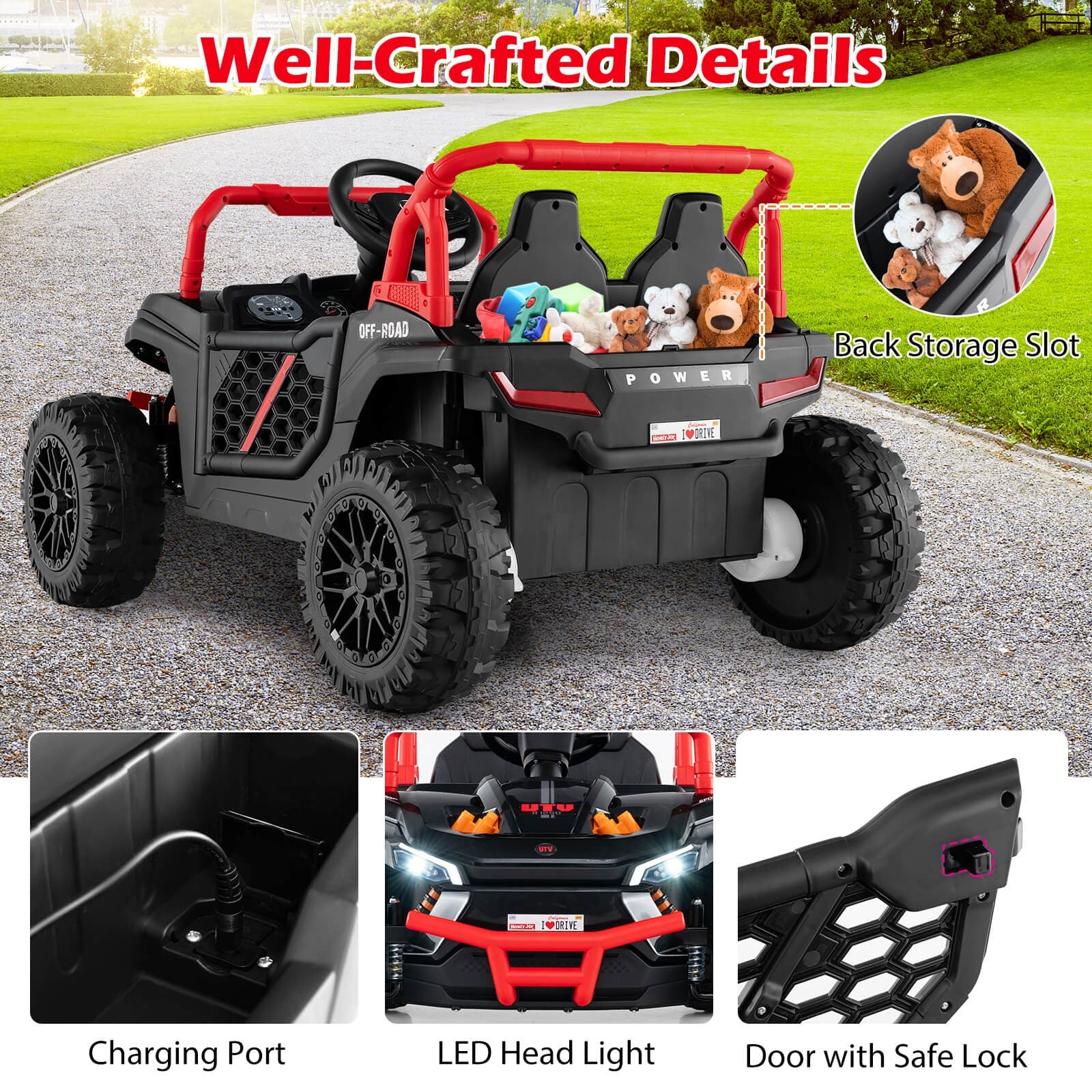 12V Kids Ride-On Truck with Parental Remote Control and 3-Speed Forward & Reverse Functions Trend Times 4