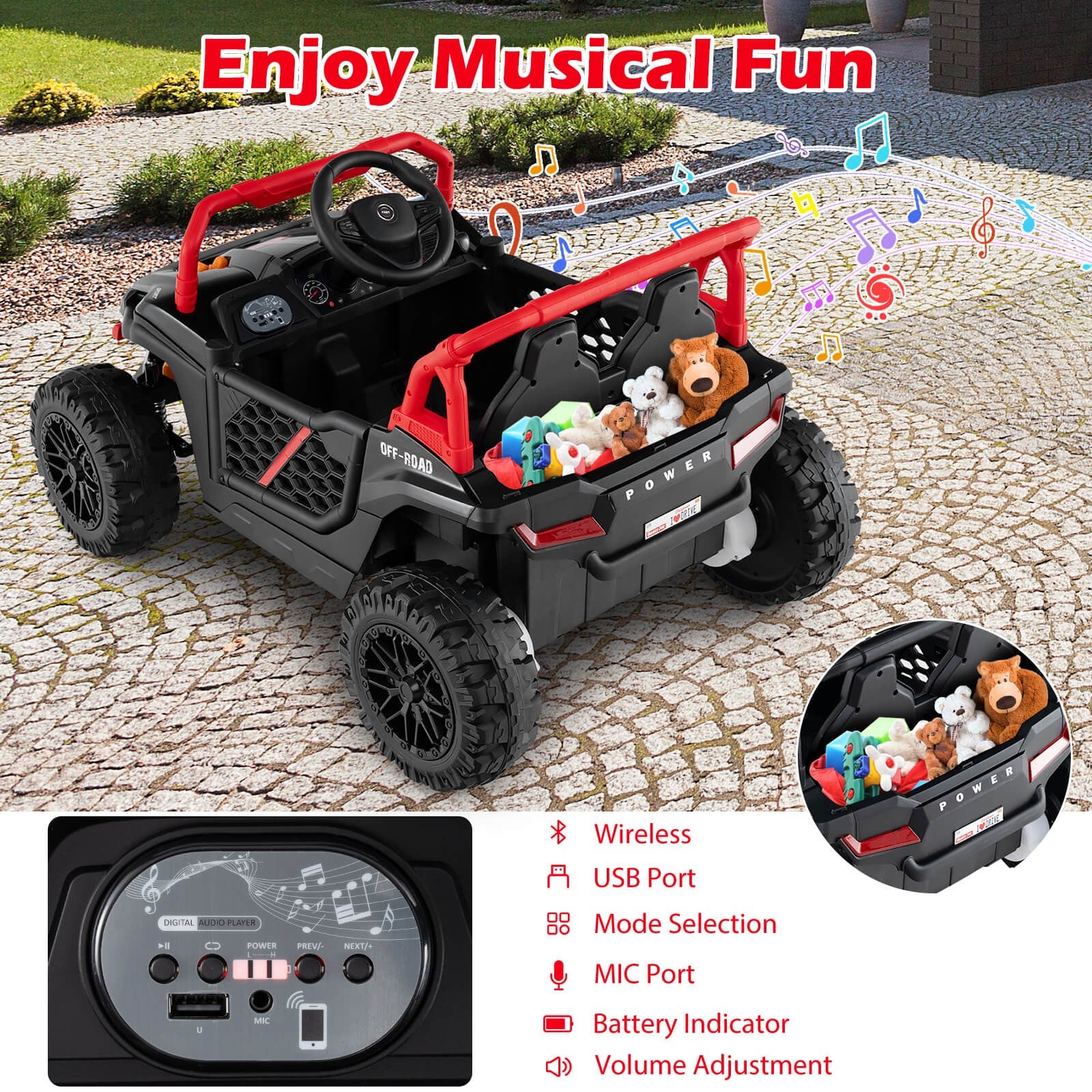 12V Kids Ride-On Truck with Parental Remote Control and 3-Speed Forward & Reverse Functions Trend Times 6