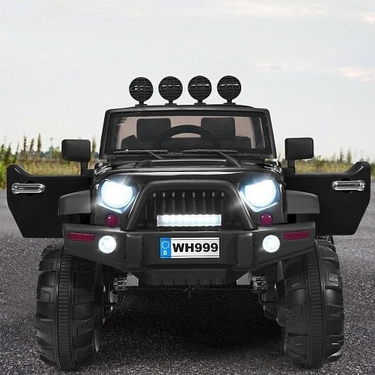 12V Kids Ride-On Truck with Remote Control and Double Magnetic Doors, Black Trend Times 1