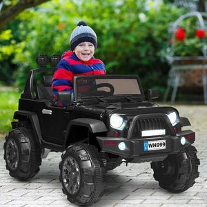 12V Kids Ride-On Truck with Remote Control and Double Magnetic Doors, Black Trend Times 2