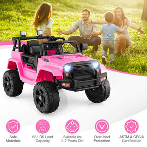 12V Kids Ride-On Truck with Remote Control and Headlights Black Trend Times 9
