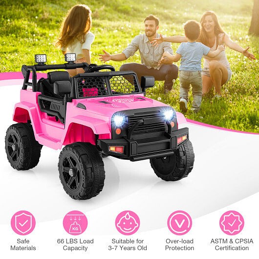 12V Kids Ride-On Truck with Remote Control and Headlights Black Trend Times 9