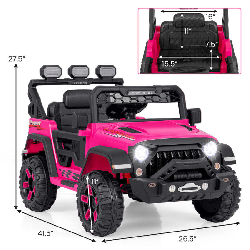 12V Kids Ride-On Truck with Remote Control, Music, and Interactive Features Trend Times 3
