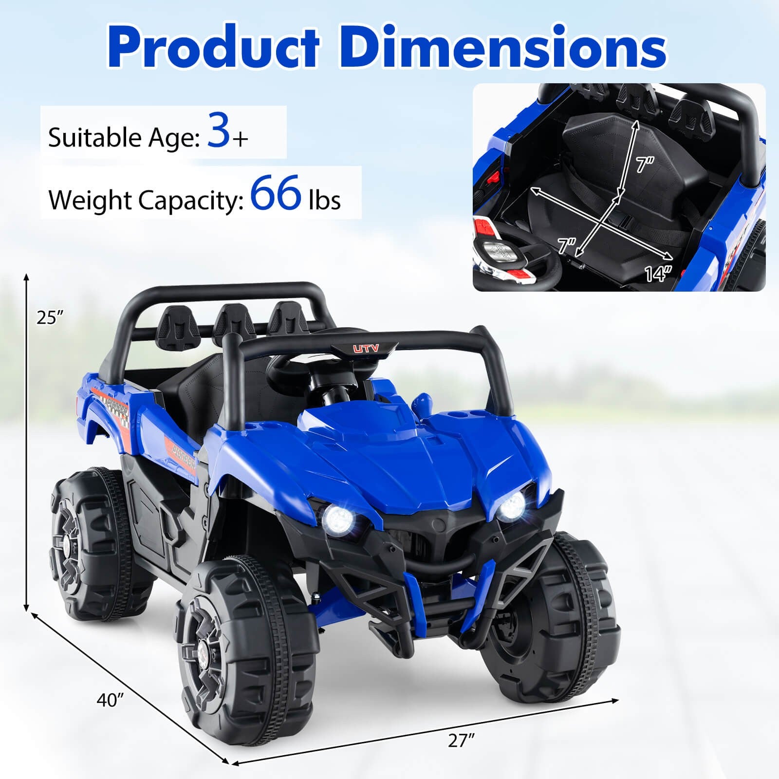 12V Kids Ride-On Truck with Remote Control, Slow Start, Safety Belt, and Rear Storage Trend Times 1