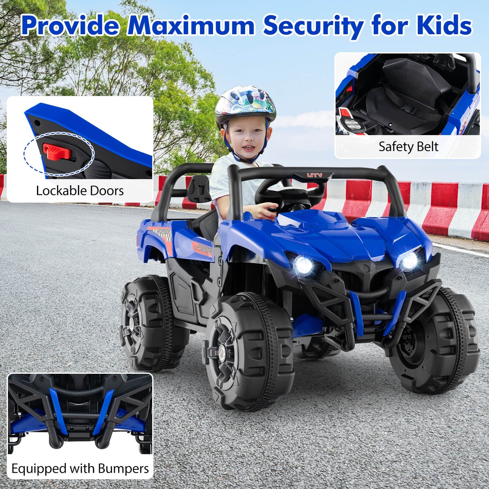 12V Kids Ride-On Truck with Remote Control, Slow Start, Safety Belt, and Rear Storage Trend Times 9