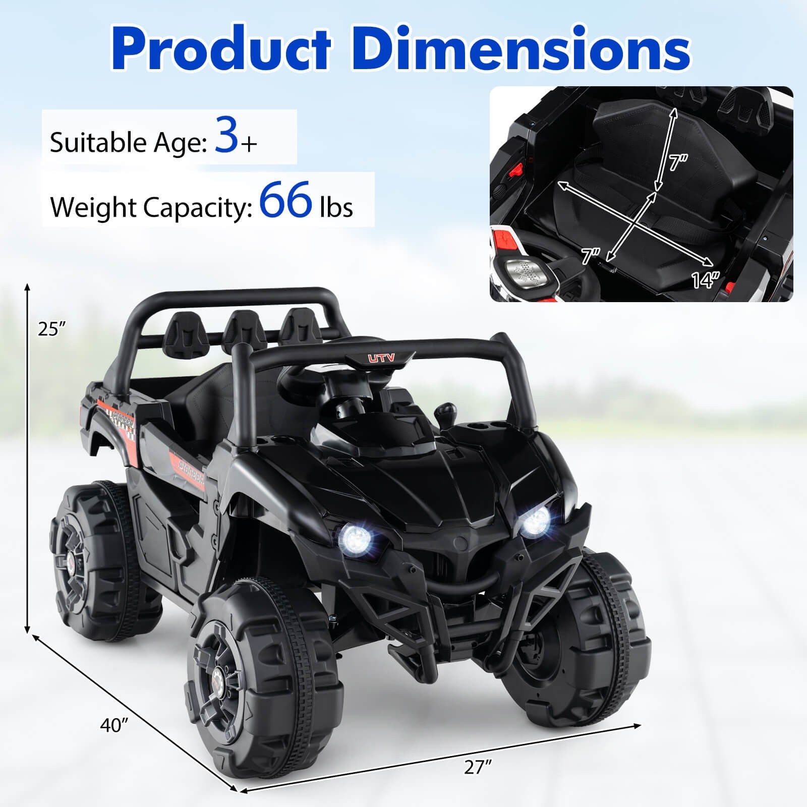12V Kids Ride-On Truck with Remote Control, Slow Start, Safety Belt, and Rear Storage Trend Times 1