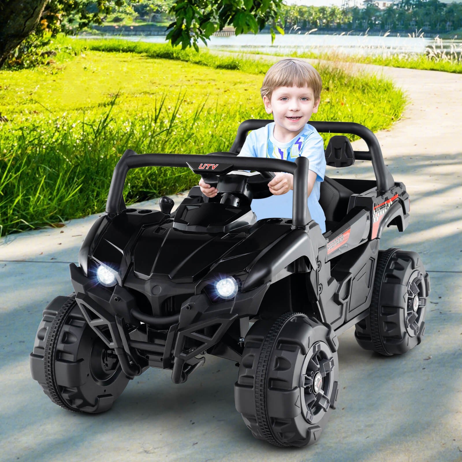 12V Kids Ride-On Truck with Remote Control, Slow Start, Safety Belt, and Rear Storage Trend Times 2