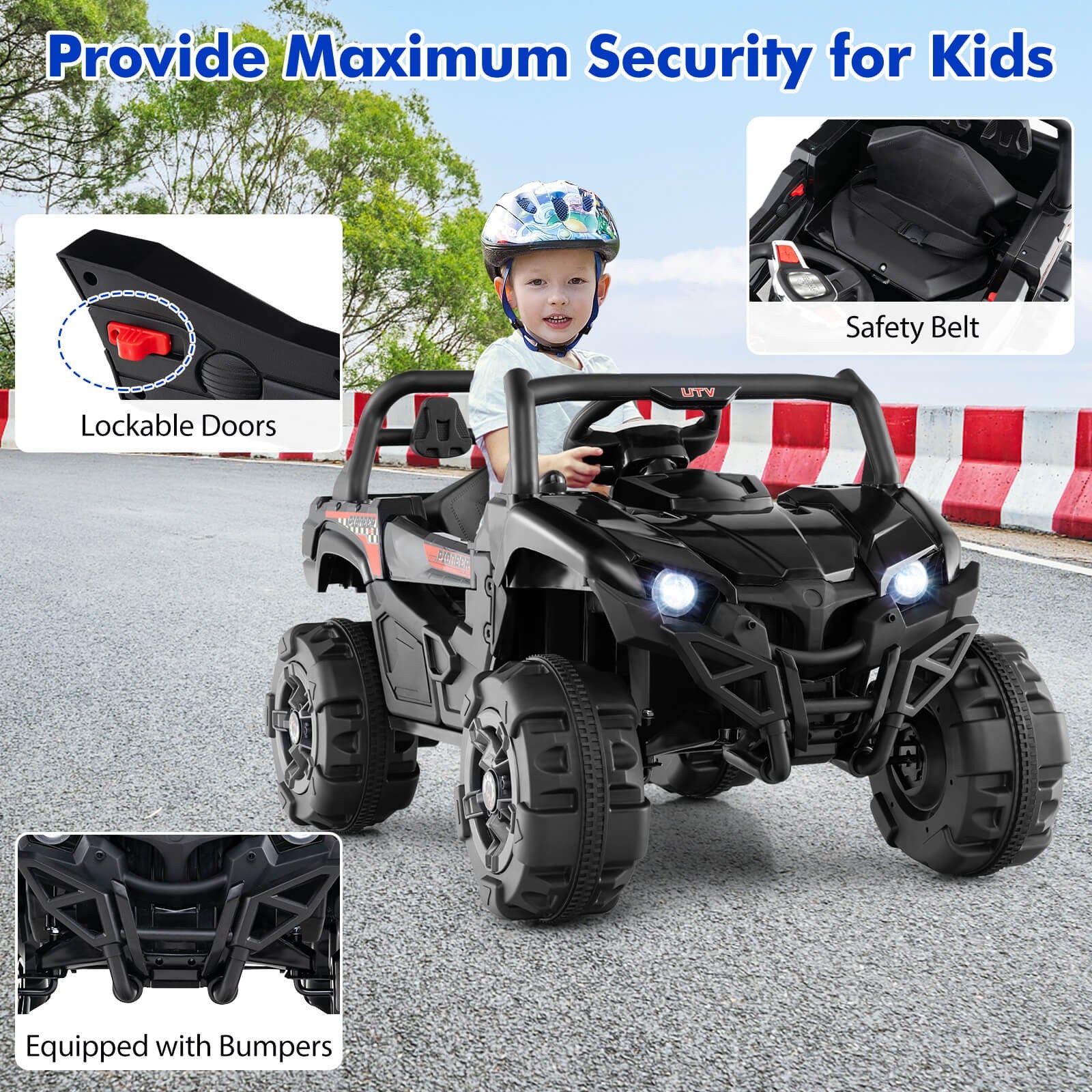 12V Kids Ride-On Truck with Remote Control, Slow Start, Safety Belt, and Rear Storage Trend Times 7