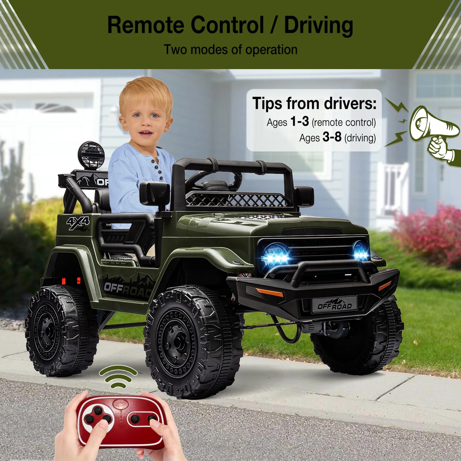 12V Kids Ride-On Truck with Remote Control, Spring Suspension, and Bluetooth Connectivity Trend Times 5