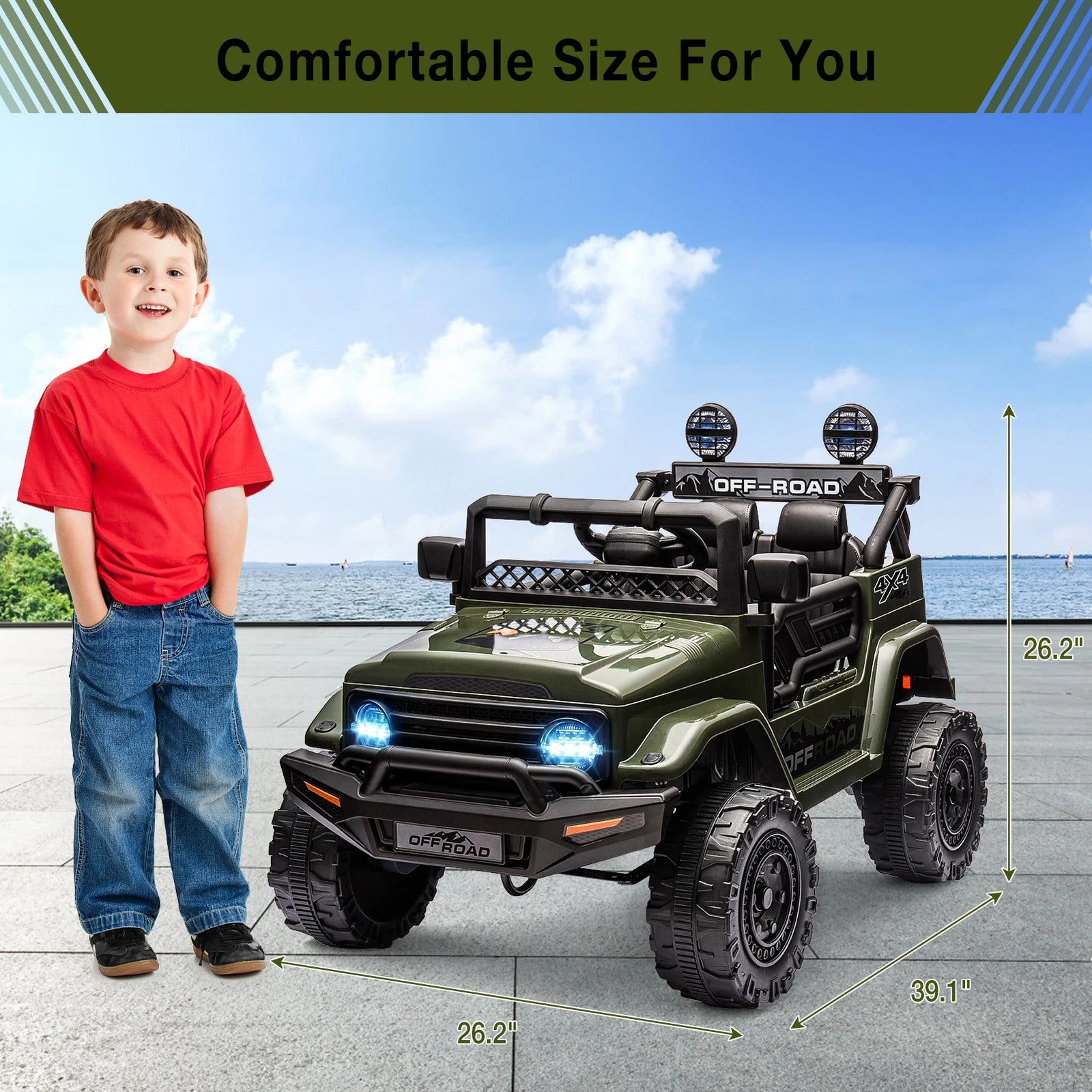 12V Kids Ride-On Truck with Remote Control, Spring Suspension, and Bluetooth Connectivity Trend Times 6