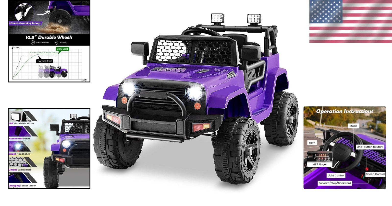 12V Kids Ride-On Truck with Safety Features and MP3 Player for Children Trend Times 1