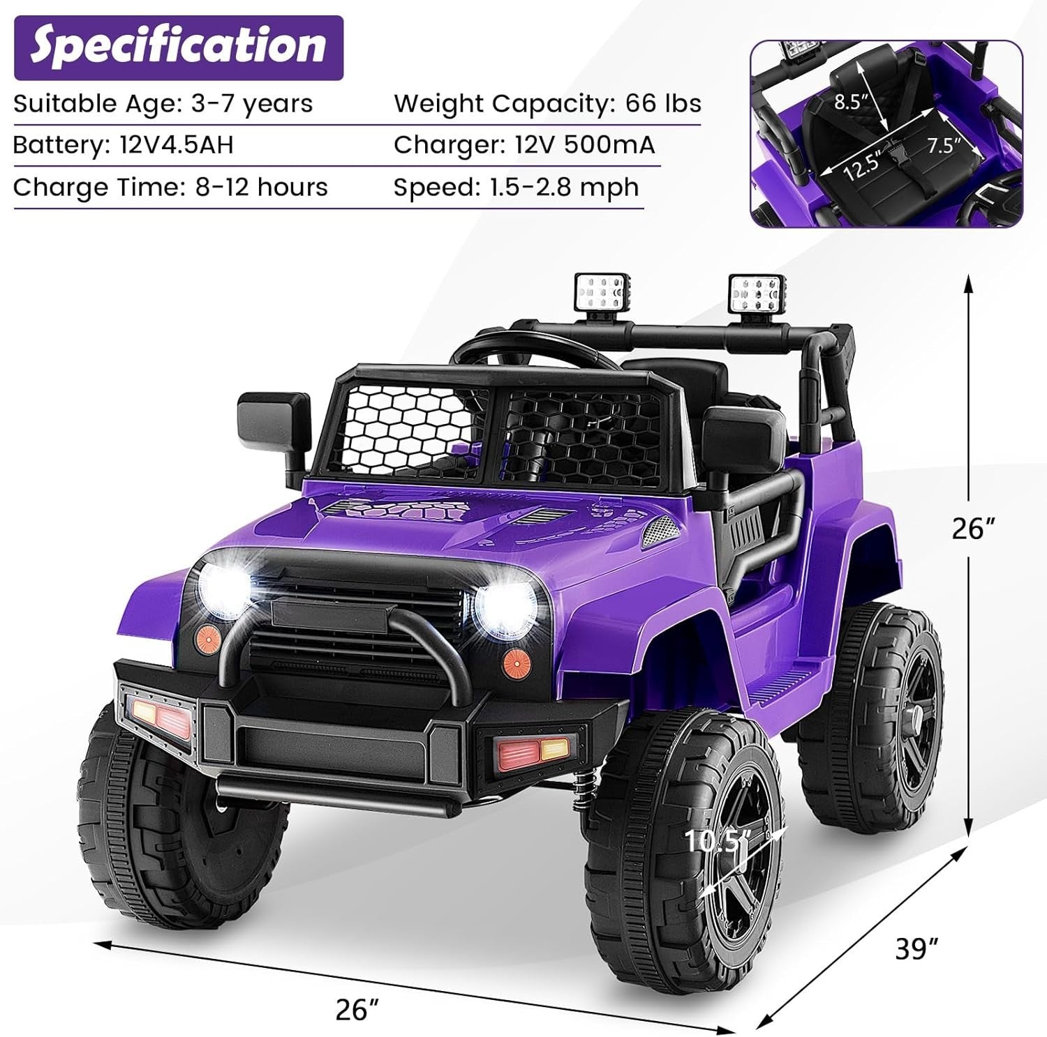 12V Kids Ride-On Truck with Safety Features and MP3 Player for Children Trend Times 8
