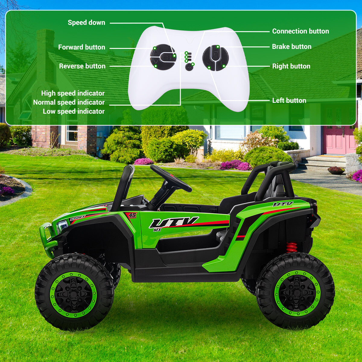 12V Electric Kids Ride-On 4-Wheeler UTV Car with Remote Control Off-Road Toy Trend Times 1