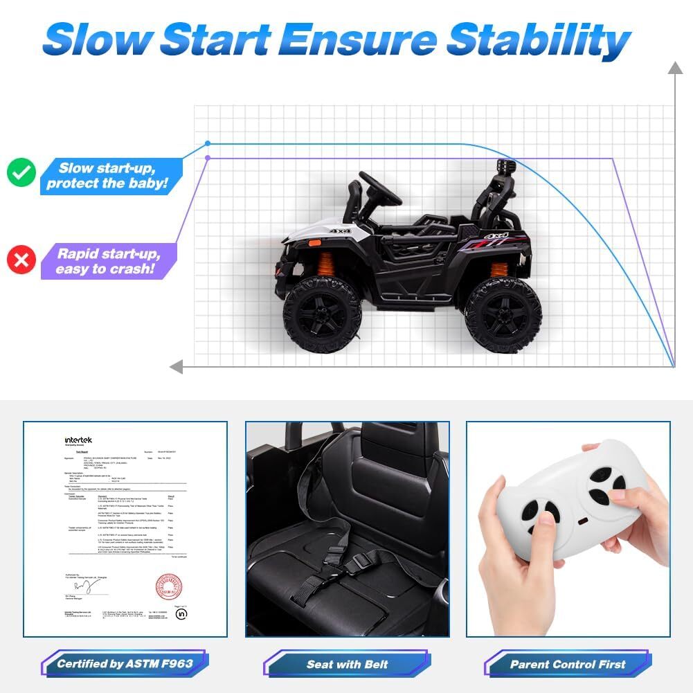 12V Kids Ride-On UTV Truck with Remote Control, Music, and 390W Dual Motors Trend Times 2
