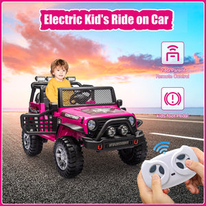 12V Kids Electric Ride-On Truck Jeep with 2 Seats and Remote Control Trend Times 0