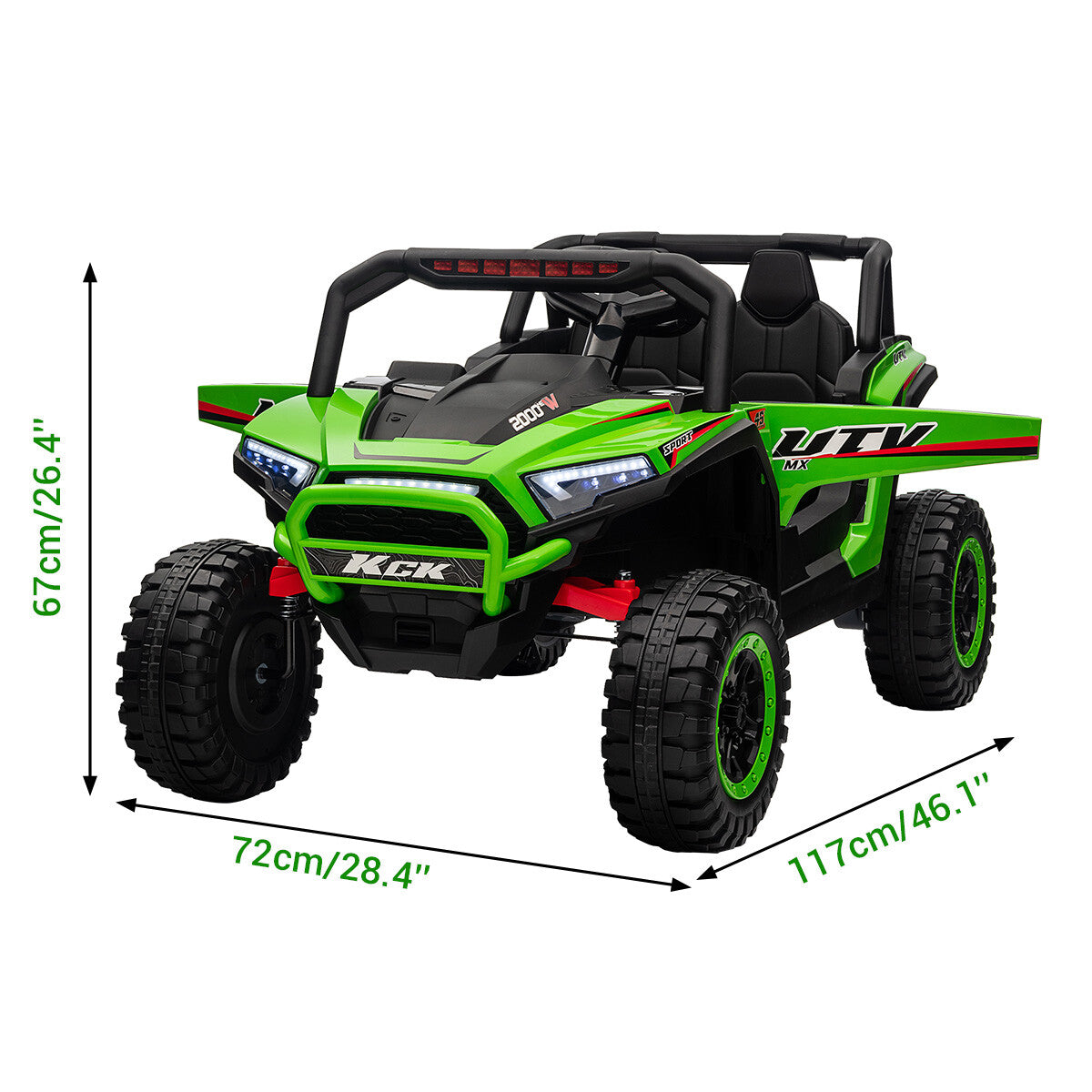 12V Kids 2-Seat Ride-On UTV Car Toy with MP3, LED Lights, and Remote Control Trend Times 8