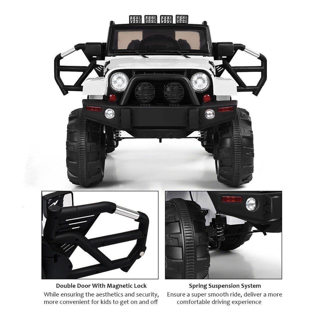12V Kids Ride-On Truck with Remote Control, MP3 Music Player, and LED Lights Trend Times 3