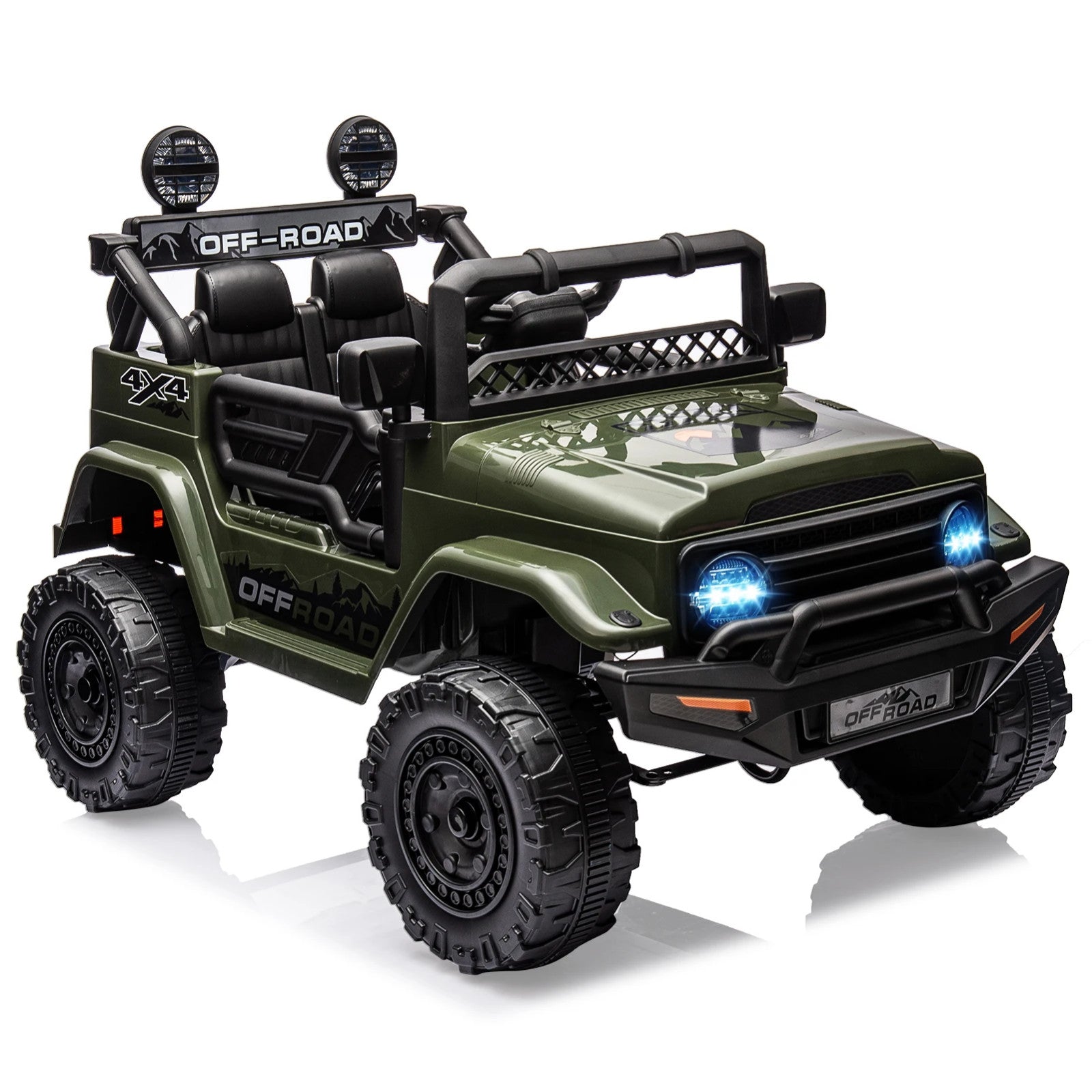 12V Kids Ride-On Car with Remote Control, Bluetooth Connectivity, and LED Lights for Ages 3-8 Trend Times 4