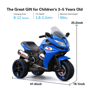 12V Three-Wheel Electric Motorcycle for Kids with Luminous Lights Trend Times 4