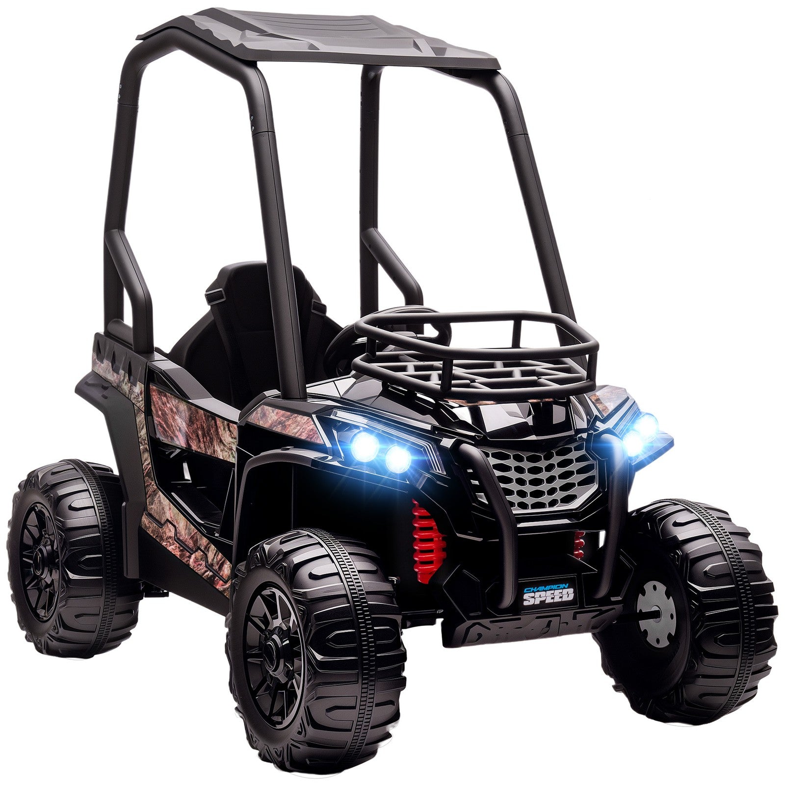 12V Kids UTV with Music, Lights, MP3 USB, Suspension, Camo Design Trend Times 2