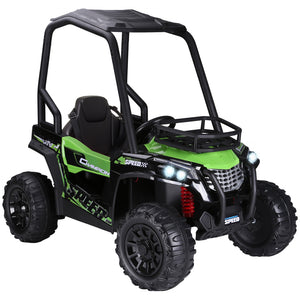 12V Kids UTV with Music, Lights, MP3/USB, Suspension, Green Trend Times 2