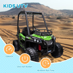 12V Kids UTV with Music, Lights, MP3/USB, Suspension, Green Trend Times 6