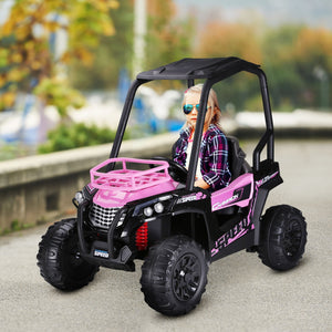 12V Kids Pink UTV with Music, Lights, MP3/USB, and Suspension Trend Times 0