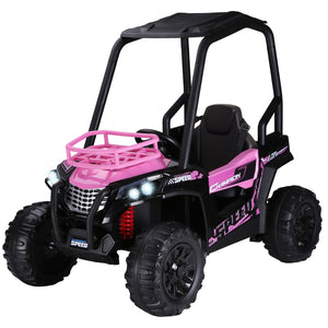 12V Kids Pink UTV with Music, Lights, MP3/USB, and Suspension Trend Times 3
