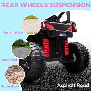 12V Kids Pink UTV with Music, Lights, MP3/USB, and Suspension Trend Times 4