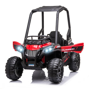 12V Kids UTV with Music, Lights, MP3/USB, Suspension – Red Trend Times 3