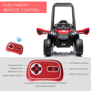 12V Kids UTV with Music, Lights, MP3/USB, Suspension – Red Trend Times 6