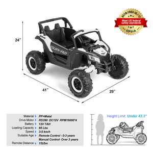 12V Kids Electric Off-Road Ride-On UTV Vehicle with Music, Remote Control, and LED Lights Trend Times 1