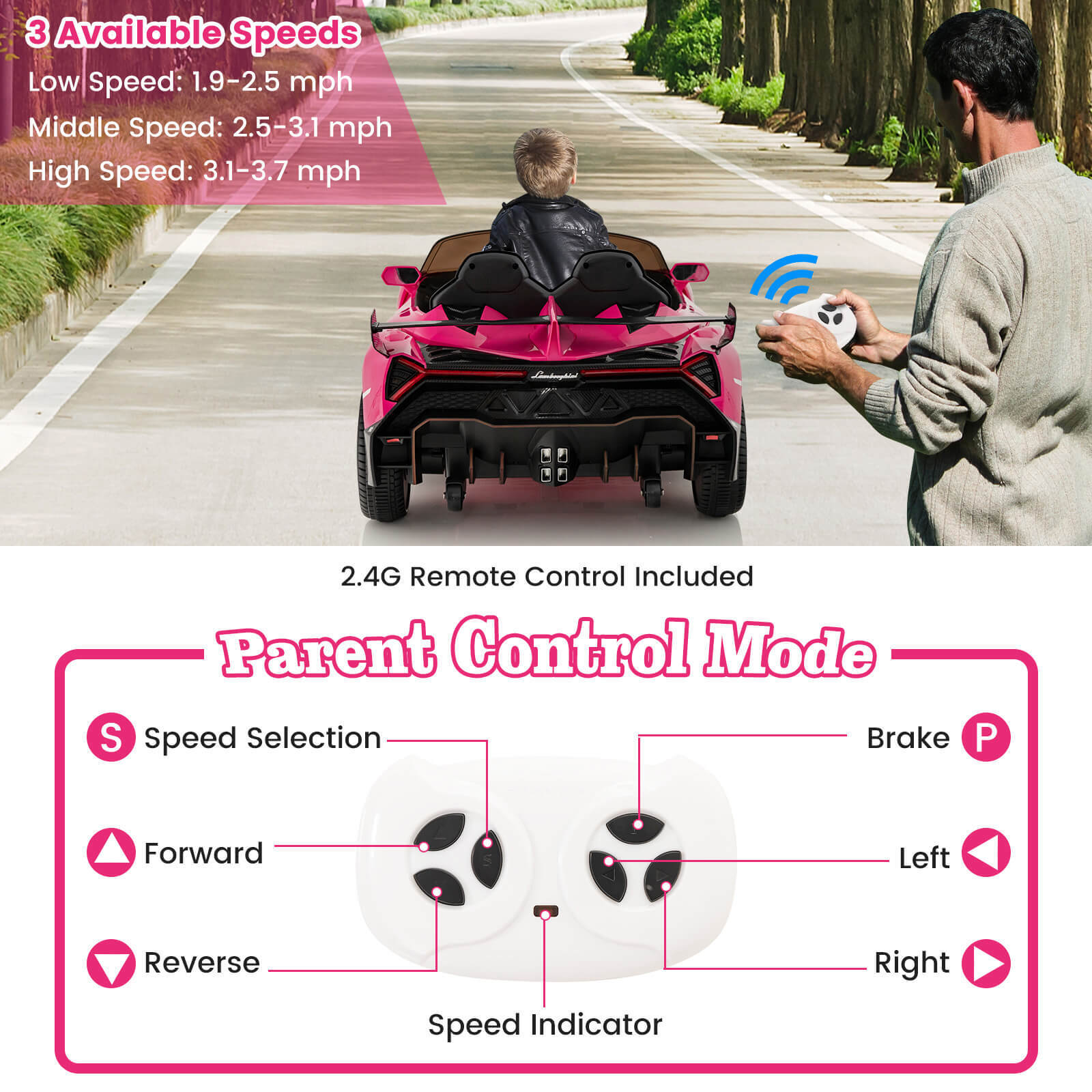 12V 4WD Kids Ride-On Sports Car Battery Powered with Power Adapter Trend Times 10