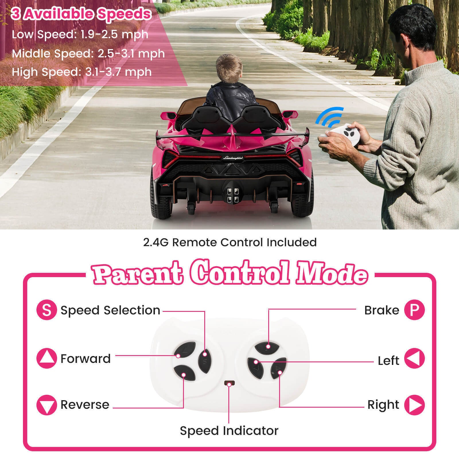 12V 4WD Kids Ride-On Sports Car Battery Powered with Power Adapter Trend Times 10