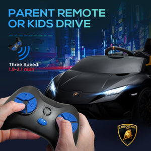 12V Licensed Lamborghini Huracan Electric Ride-On Car for Kids Ages 3-6 Black Trend Times 6