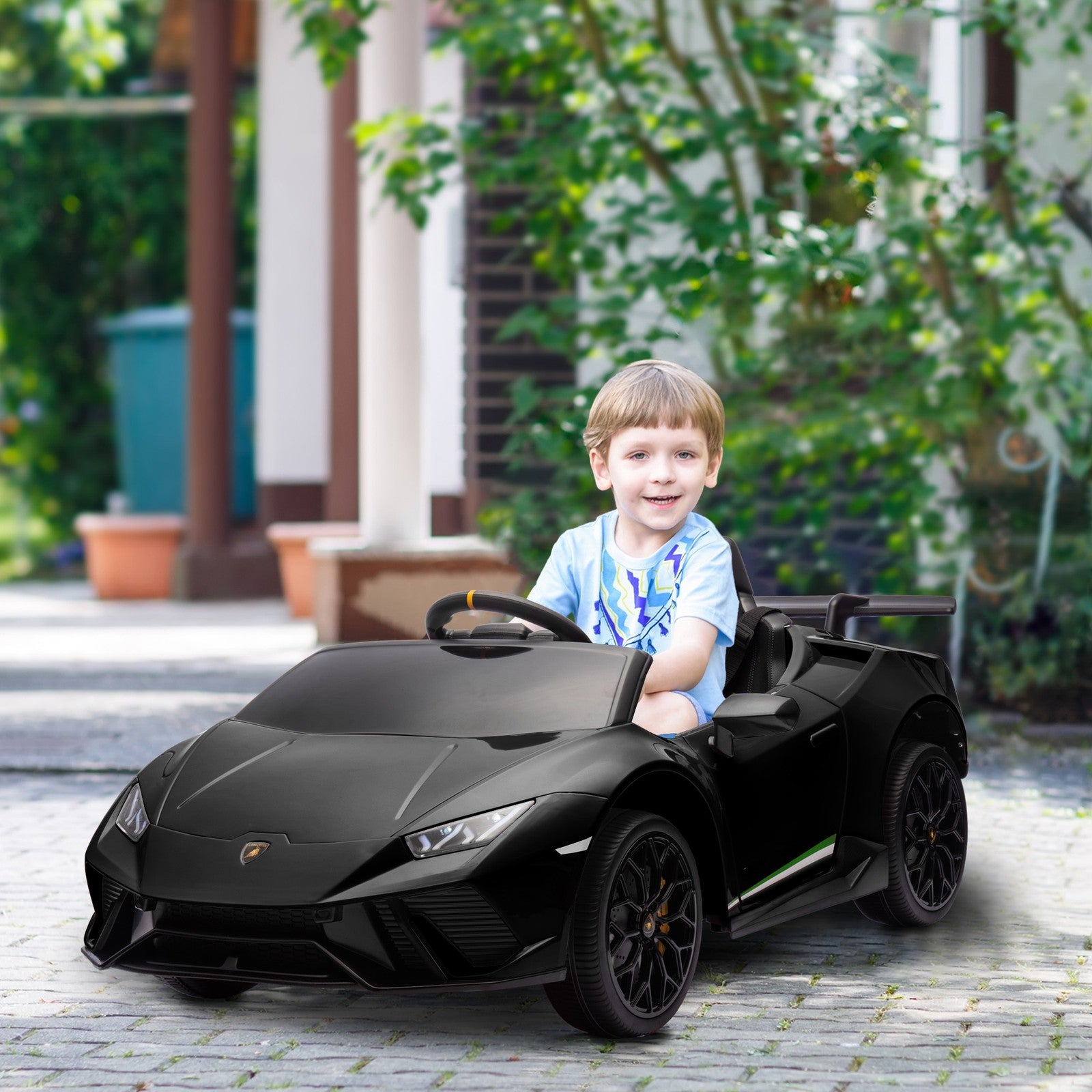 12V Licensed Lamborghini Huracan Electric Ride-On Car for Kids Ages 3-6 Black Trend Times 8