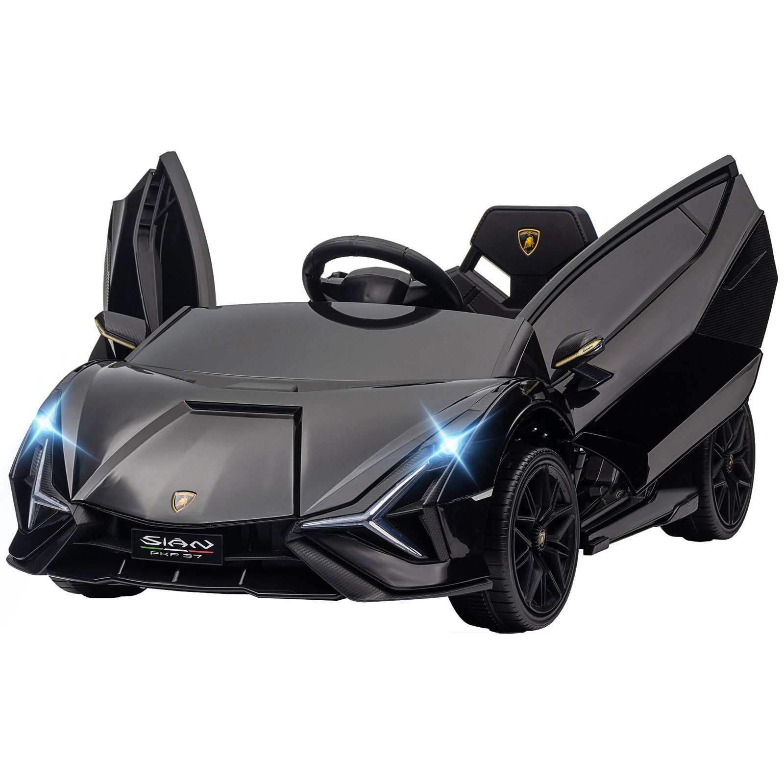 12V Licensed Lamborghini Sian Electric Ride-On Car for Kids in Black Trend Times 2