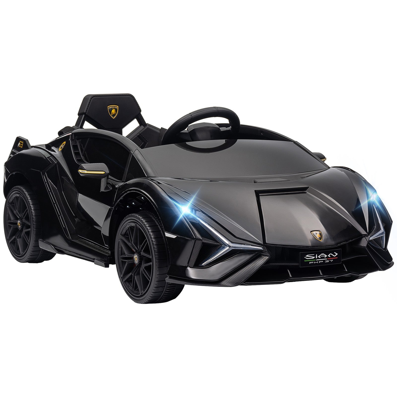 12V Licensed Lamborghini Sian Electric Ride-On Car for Kids in Black Trend Times 3