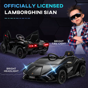 12V Licensed Lamborghini Sian Electric Ride-On Car for Kids in Black Trend Times 7
