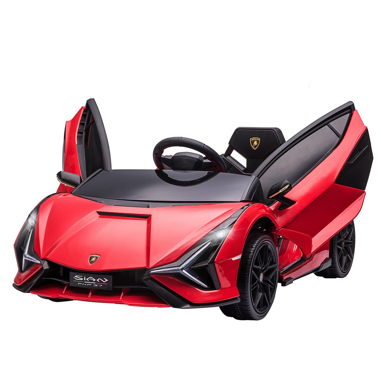 12V Licensed Lamborghini SIAN Electric Ride-On Car for Kids in Red Trend Times 2