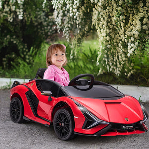 12V Licensed Lamborghini SIAN Electric Ride-On Car for Kids in Red Trend Times 8