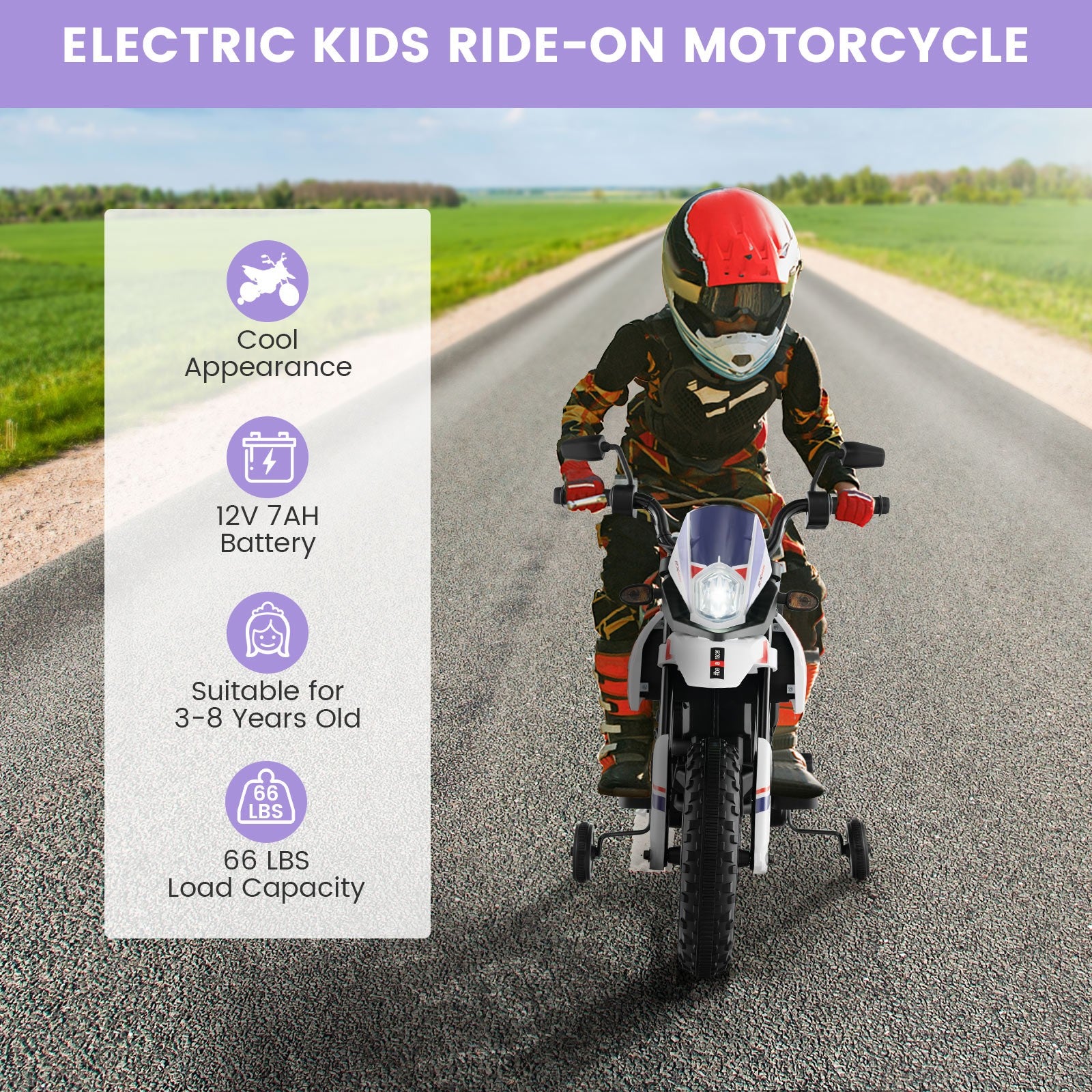 12V Licensed Kids Electric Ride-On Dirt Bike with Lights and Music Trend Times 4