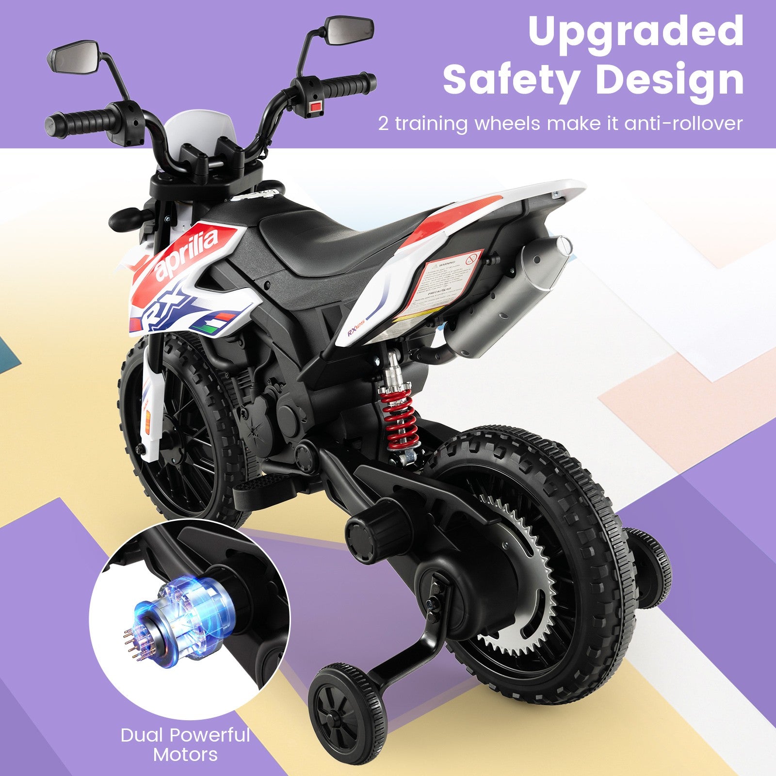 12V Licensed Kids Electric Ride-On Dirt Bike with Lights and Music Trend Times 6