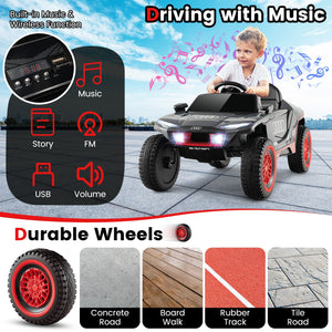 12V Licensed Audi Kids Ride-On Car with 2.4G Parent Remote Control and LED Lights Trend Times 6