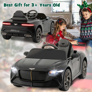 12V Licensed Bentley Bacalar Kids Electric Ride-On Car with Remote Control Black Trend Times 3
