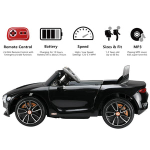 12V Licensed Bentley Electric Ride-On Car for Kids with Remote Control Trend Times 3
