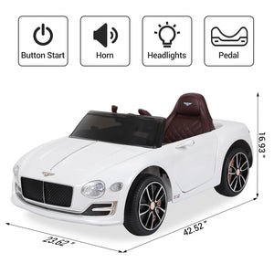 12V Licensed Bentley Style Kids Electric Ride-On Toy Car with Remote Control, LED Lights, and Music Trend Times 9