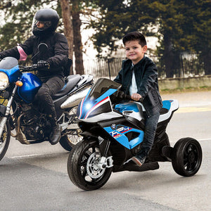 12V Licensed BMW Ride-On Motorcycle Toy for Kids 3-8 Years Old, Blue Trend Times 1