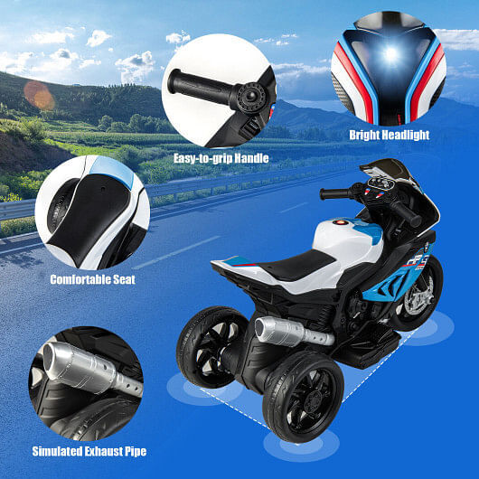 12V Licensed BMW Ride-On Motorcycle Toy for Kids 3-8 Years Old, Blue Trend Times 2