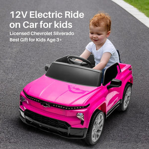 12V Licensed Chevrolet Silverado Ride-On Truck with Remote Control and 4 Wheels for Kids Trend Times 2